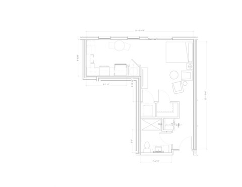 Berlin I - A12 Studio Floor Plan at Expo at Forest Park, St. Louis